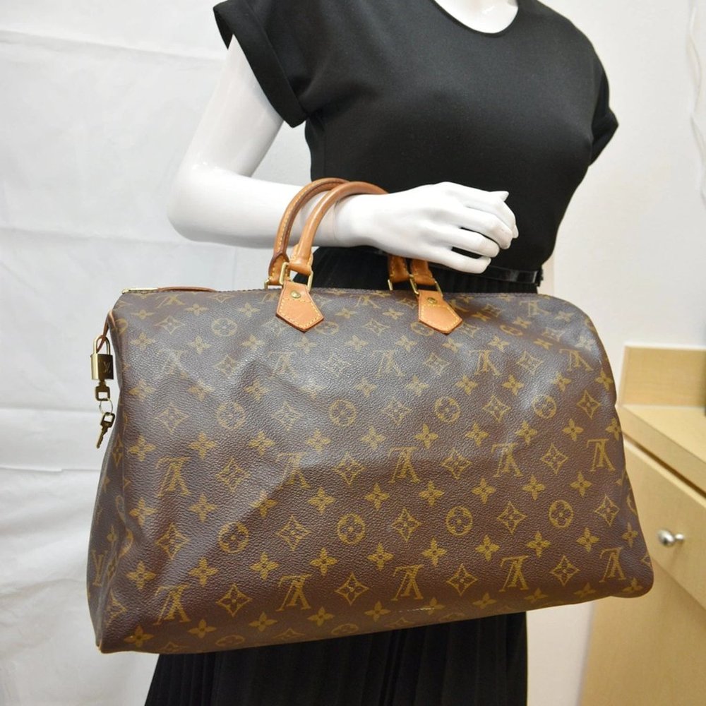 LOUIS VUITTON  Speedy 40 Monogram Canvas Satchel Bag - Picture 2 of 11